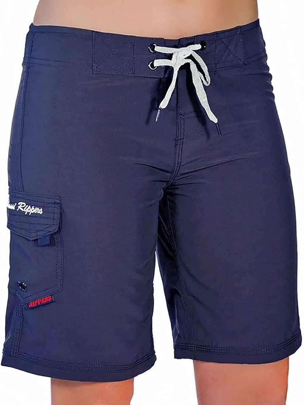 Women’s Navy Board Shorts with Lace Waist